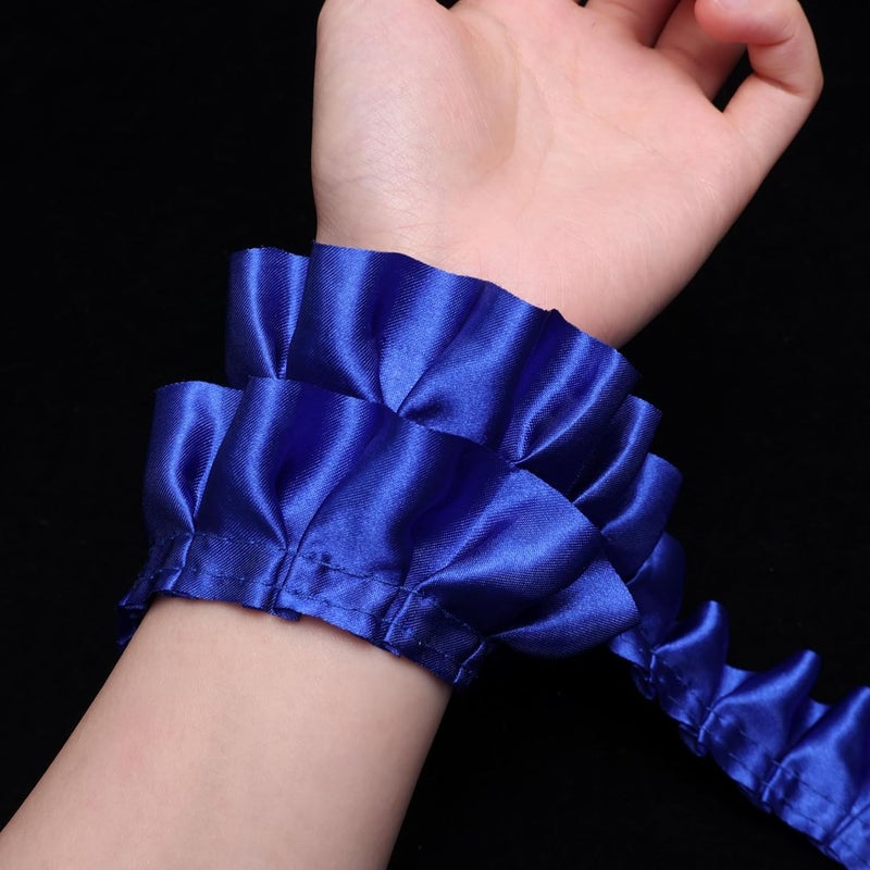 AIETSYEI Navy Ruffle Pleated Lace Trim Satin Ribbon Gather Ruffle Edge for Applique Sewing Crafts, Home Decoration - Image 5